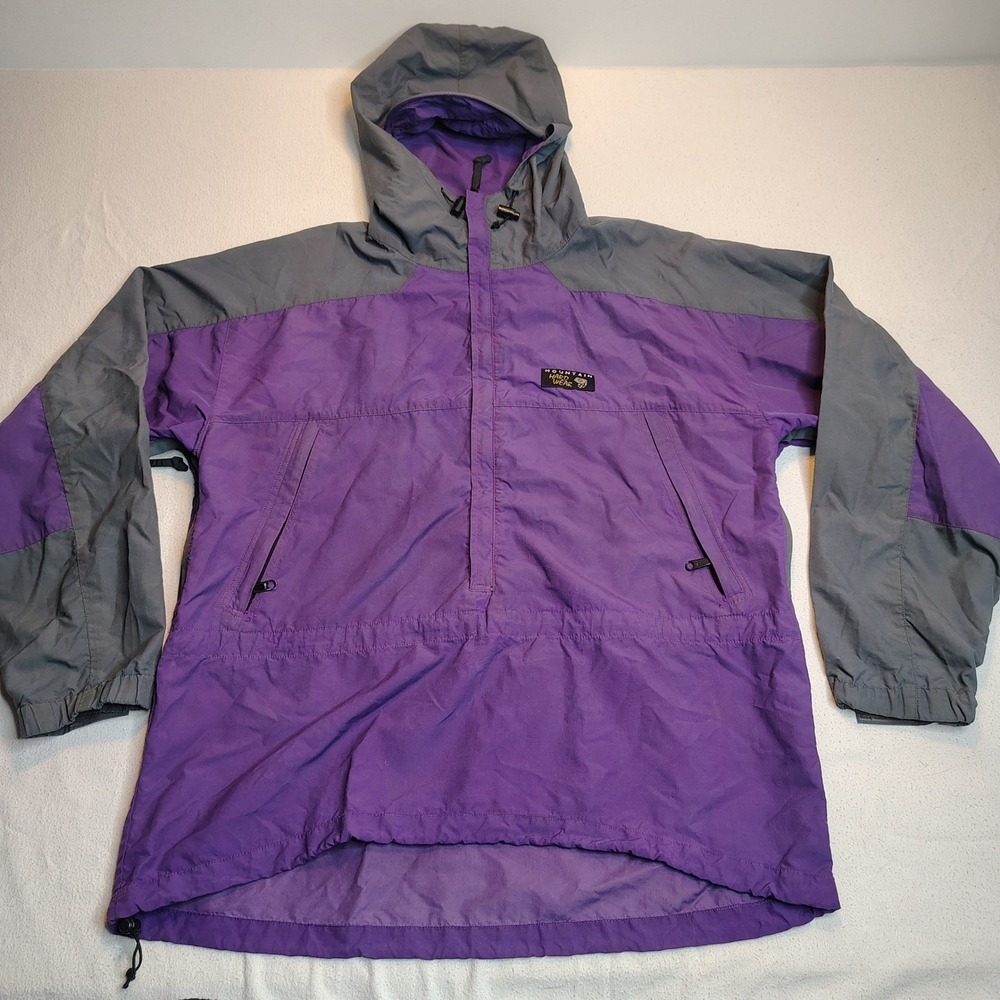 Vintage‎ Mountain Hardwear Anorak Jacket Mens XL Purple Gray 1/2 Zip Pullover